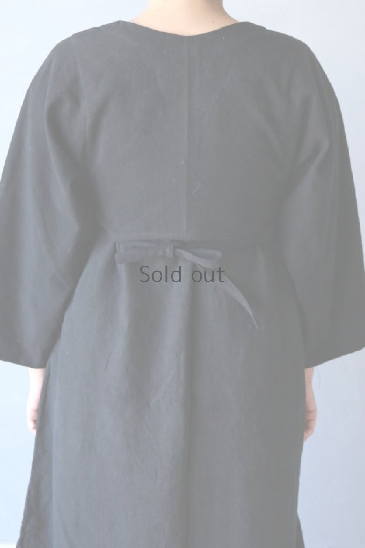 画像9: 【ササキチホ】アンティークリネン×染　短羽織　紐付き（黒） (9)