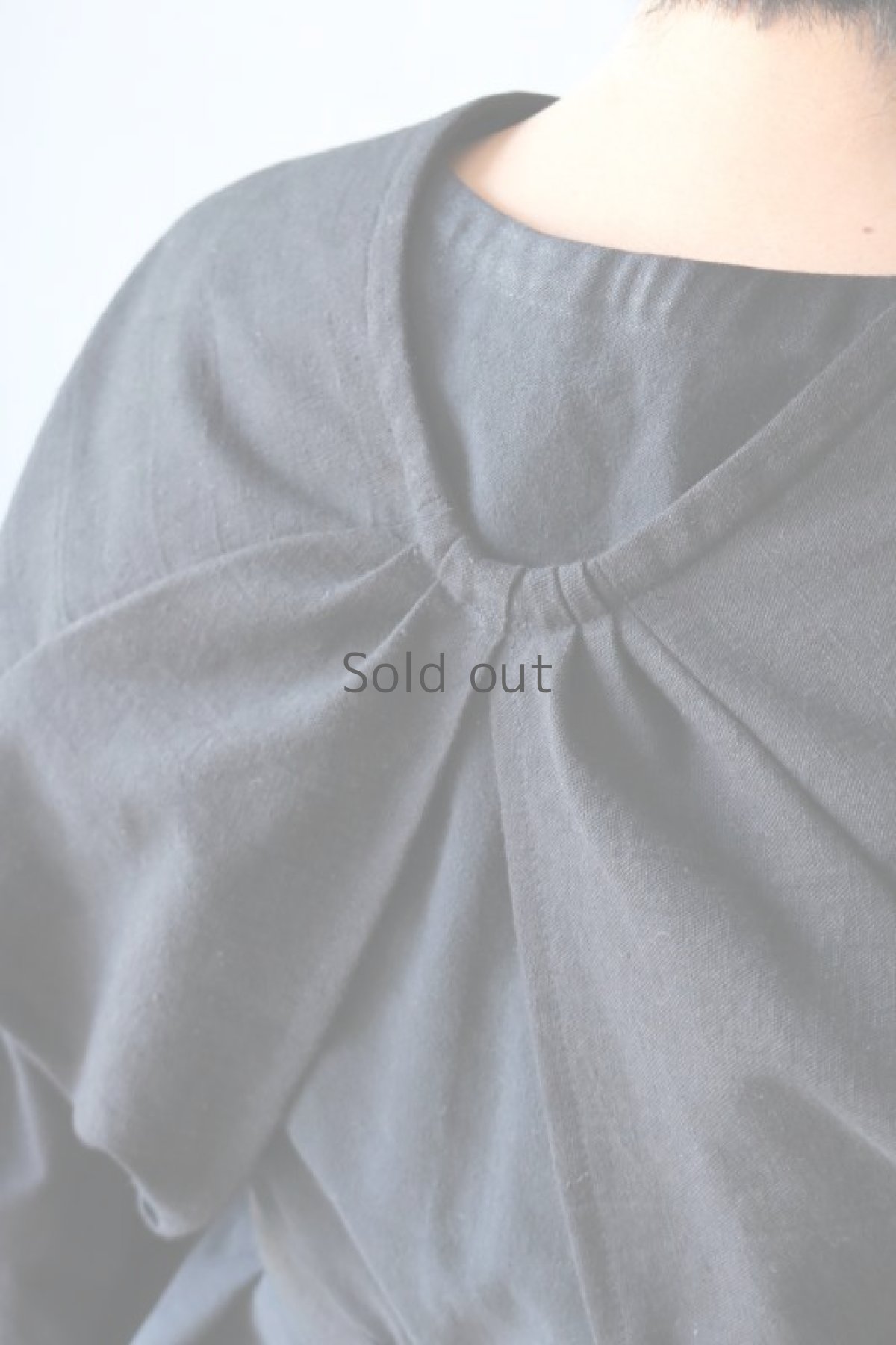 画像7: 【ササキチホ】アンティークリネン　アドスリーブス　５分袖（黒） (7)