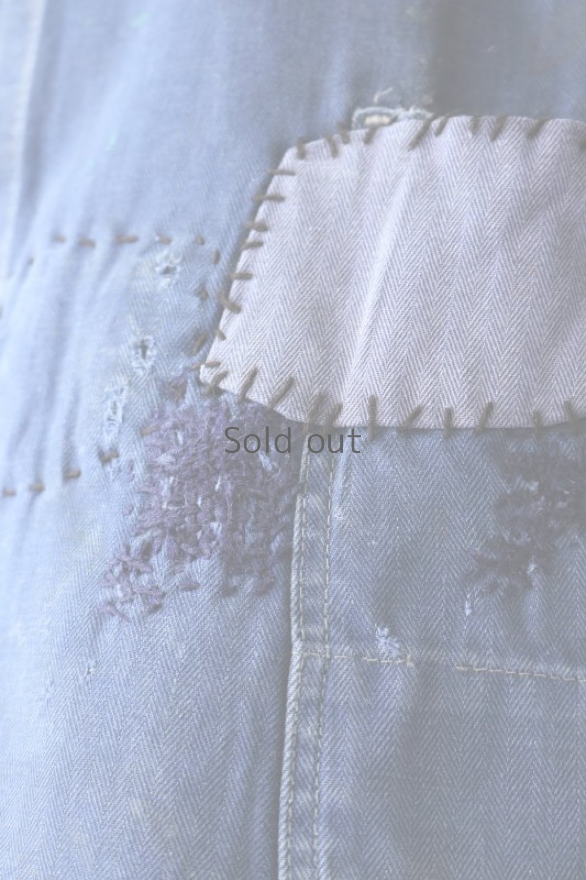 画像10: 【MITSUGU SASAKI】ビンテージリメイク　パッチワーク　ブルーワークジャケット(ドイツ) (10)