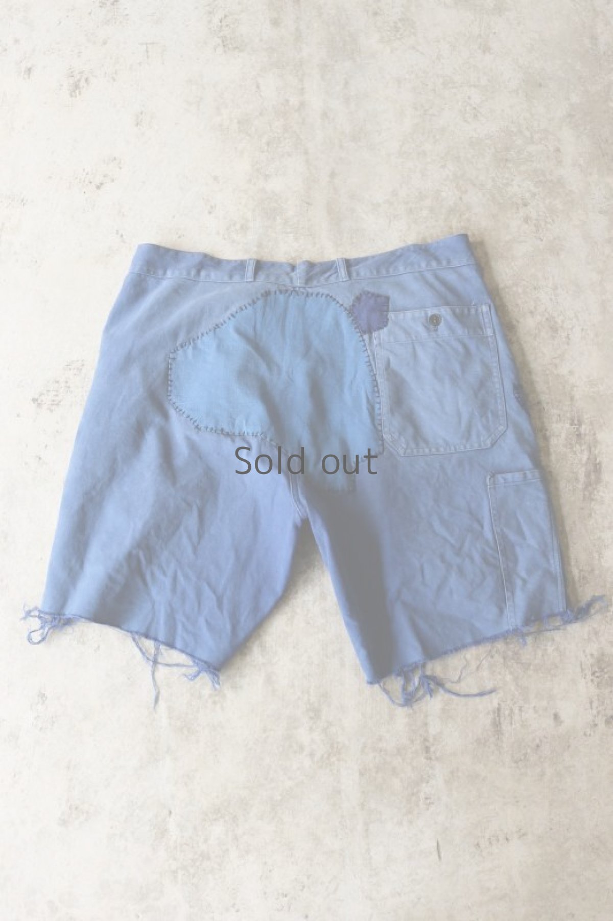 画像2: 【MITSUGU SASAKI】ビンテージ×リメイク　パッチワーク　カットオフ　ワークショーツ(VETRA) (2)