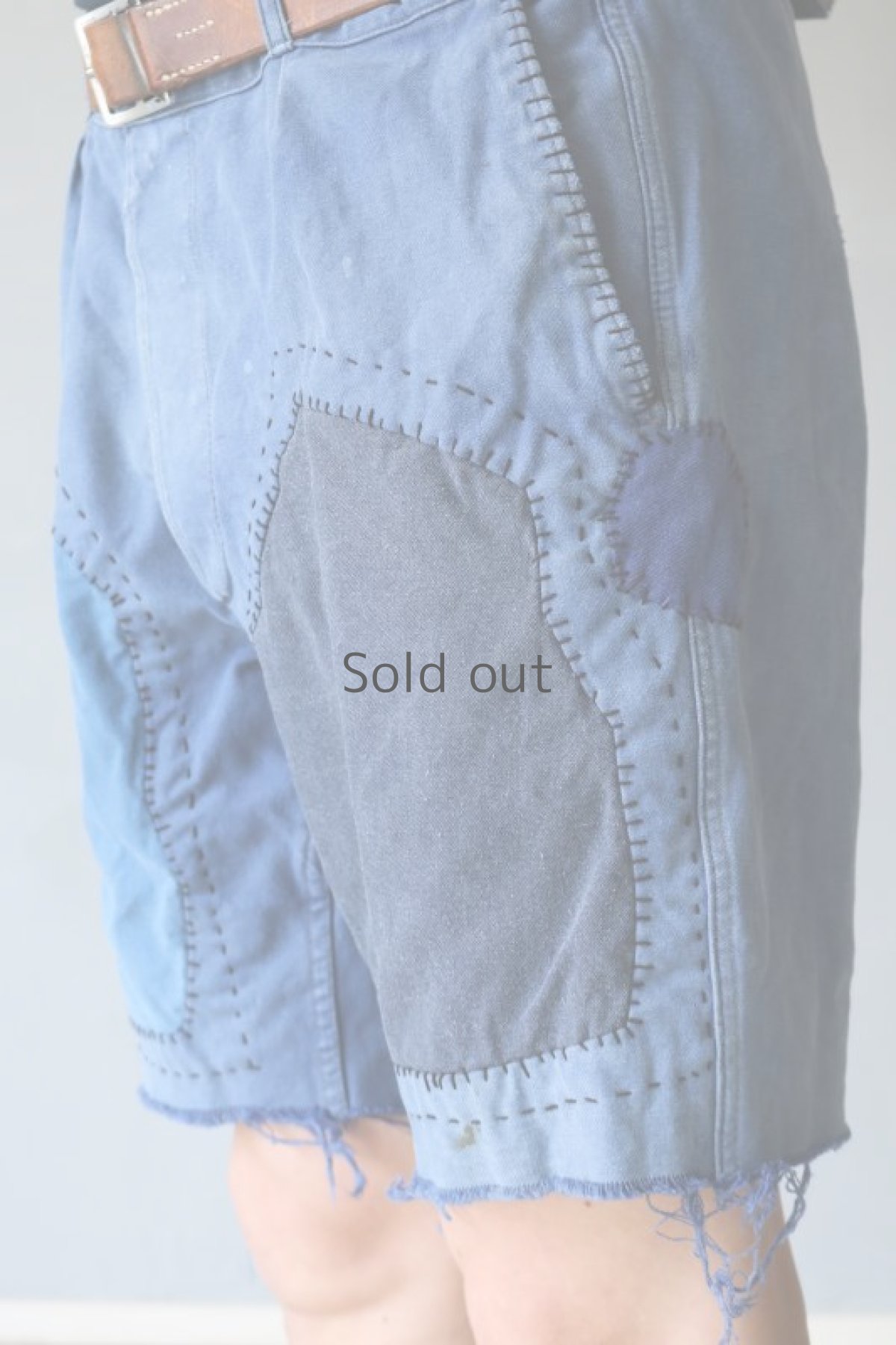 画像9: 【MITSUGU SASAKI】ビンテージ×リメイク　パッチワーク　カットオフ　ワークショーツ(VETRA) (9)