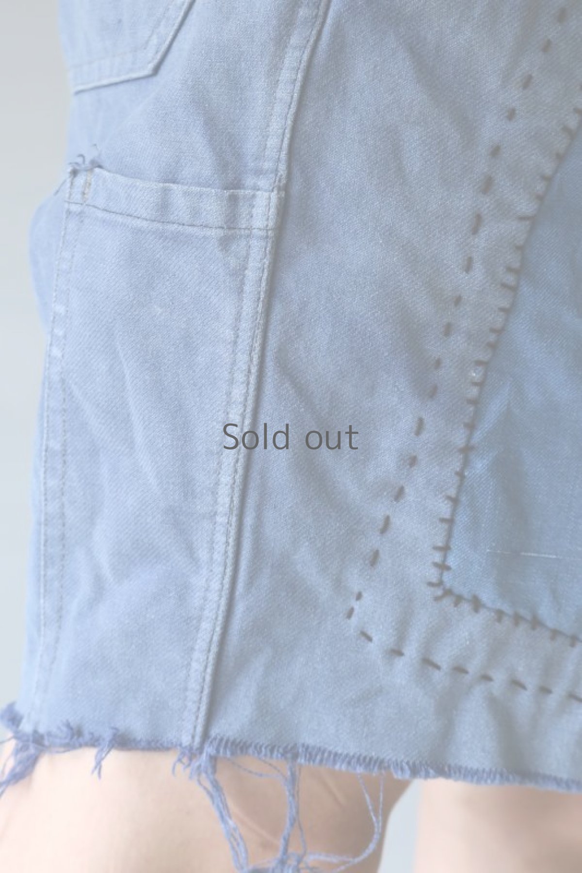 画像12: 【MITSUGU SASAKI】ビンテージ×リメイク　パッチワーク　カットオフ　ワークショーツ(VETRA) (12)