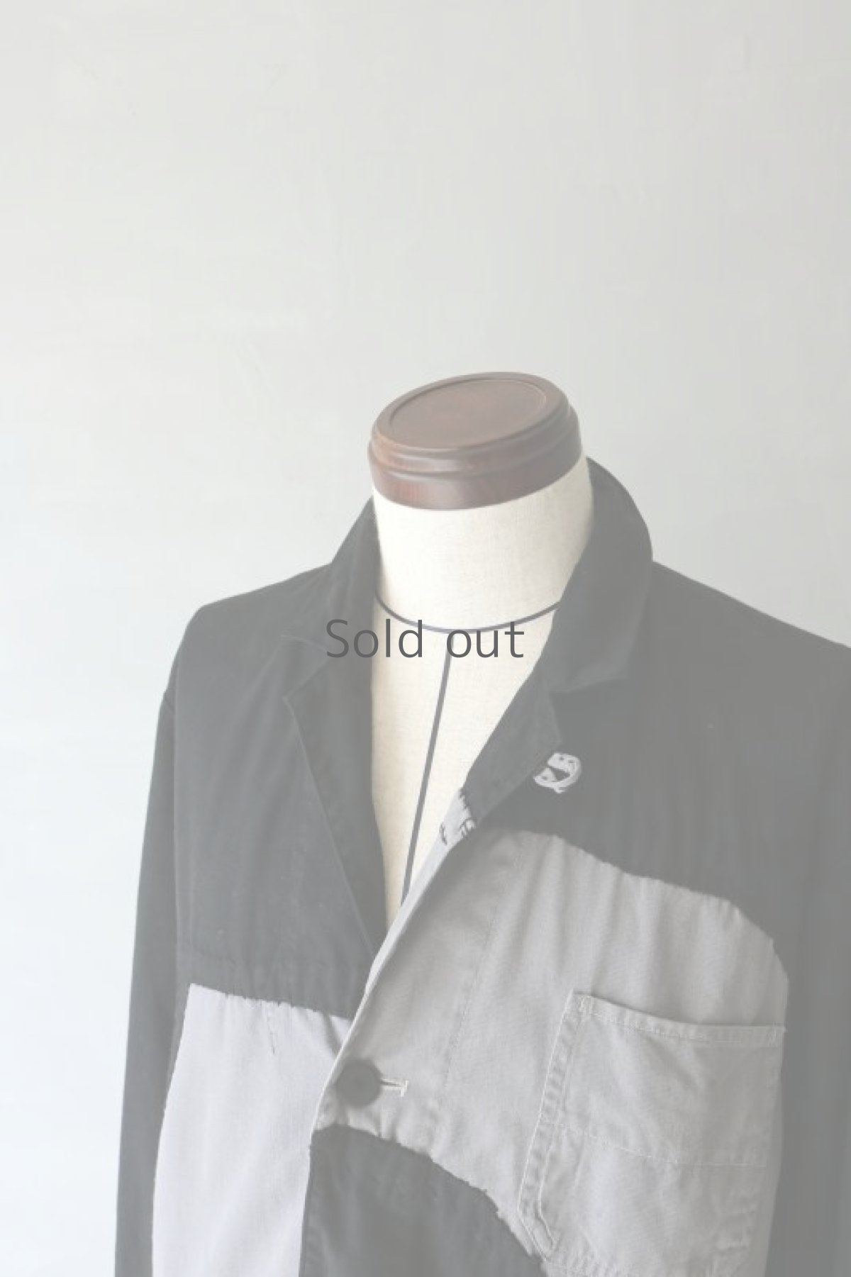 画像13: 【MITSUGU BLACK】ビンテージリメイク　パッチワーク　ブラックワークコート(ブラック・グレー) (13)