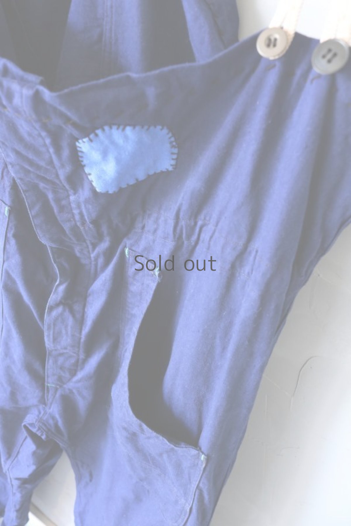 画像7: 【MITSUGU SASAKI】ビンテージリメイク　フィッシャーマン　ブルーオーバーオール(フレンチワーク) (7)