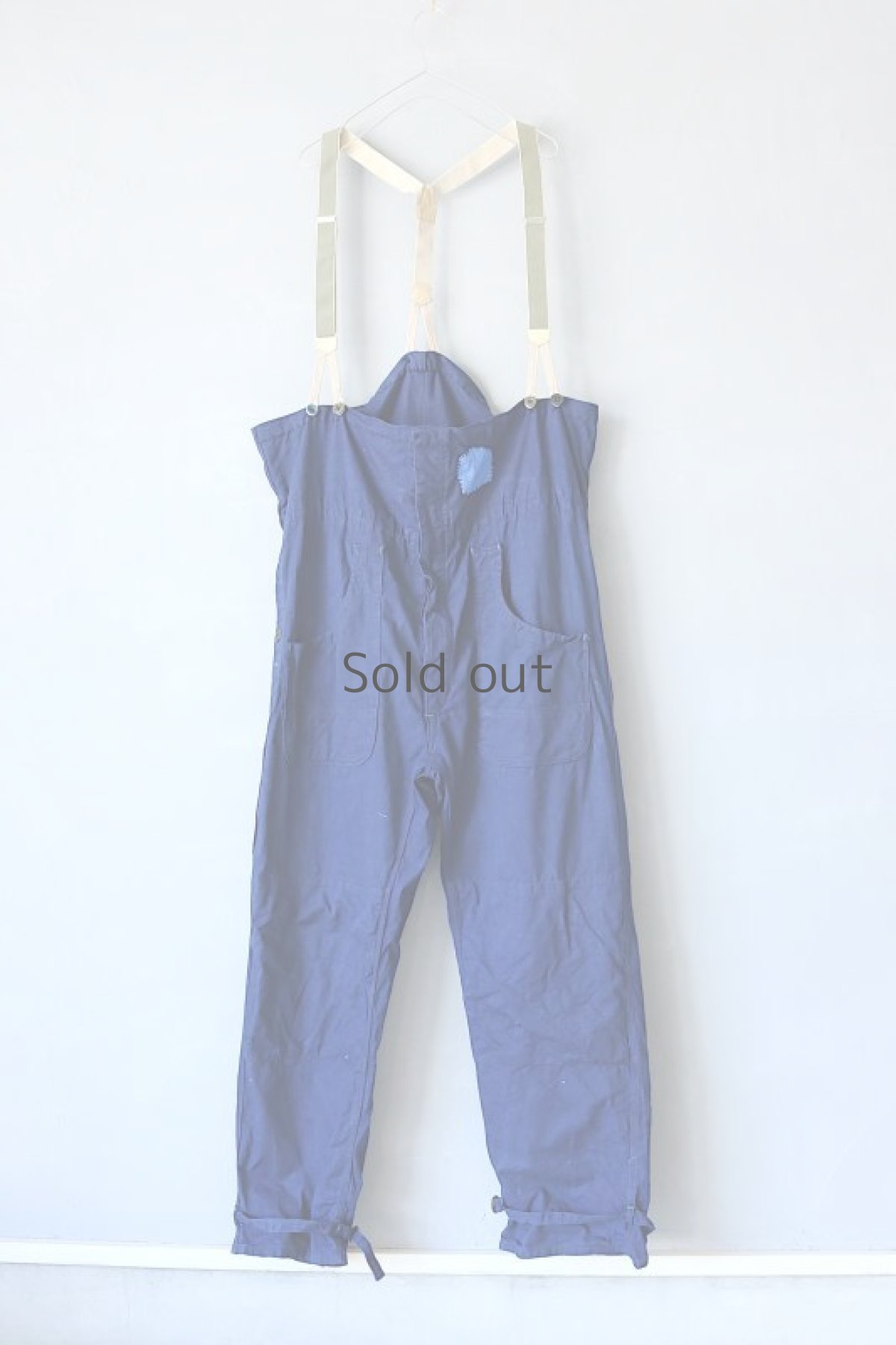 画像2: 【MITSUGU SASAKI】ビンテージリメイク　フィッシャーマン　ブルーオーバーオール(フレンチワーク) (2)