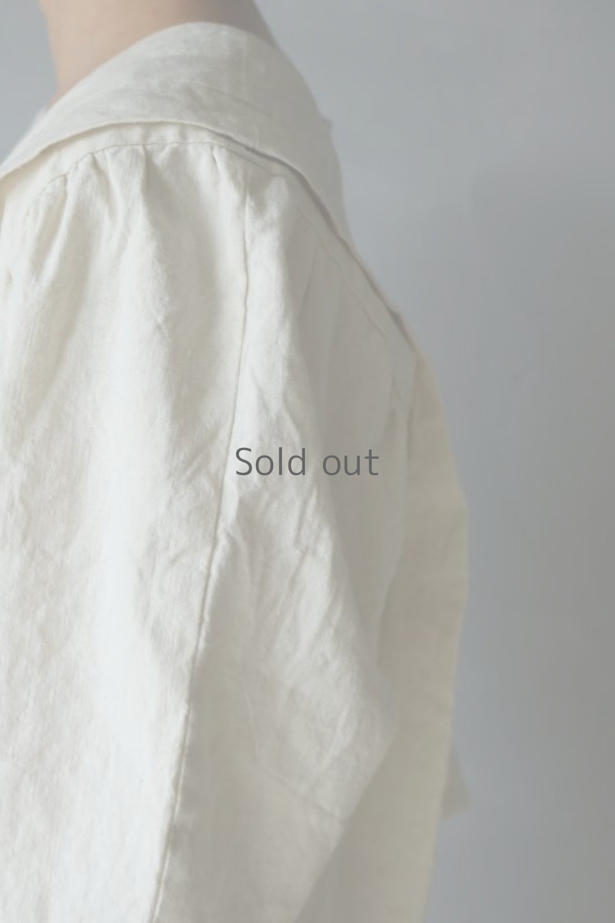 画像8: 【ササキチホ】アンティークリネン　肩衣（５分袖パフスリーブ/生成り） (8)