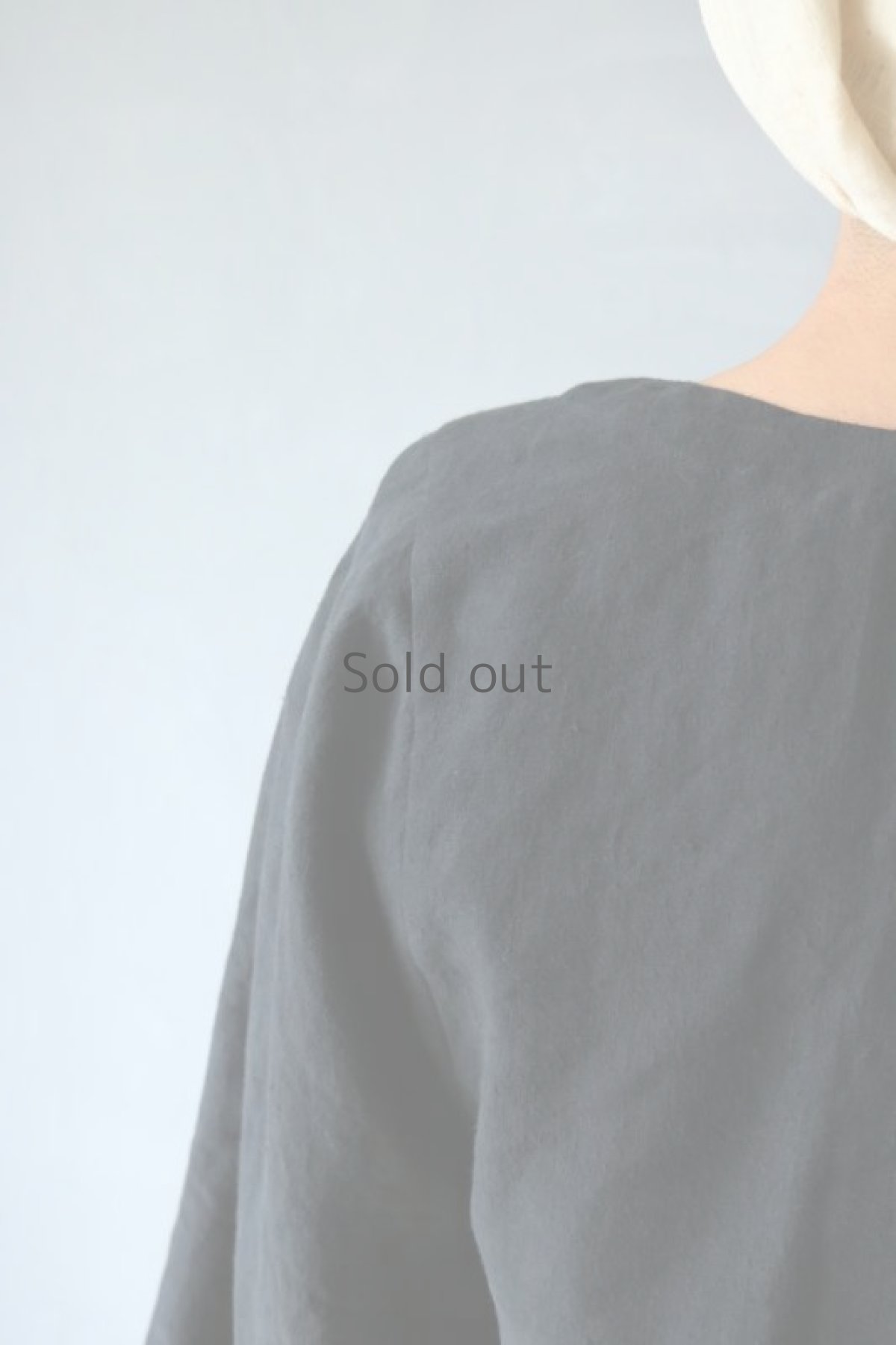 画像13: 【ササキチホ】アンティークリネン×染　短羽織　紐なし（刺繍/黒） (13)