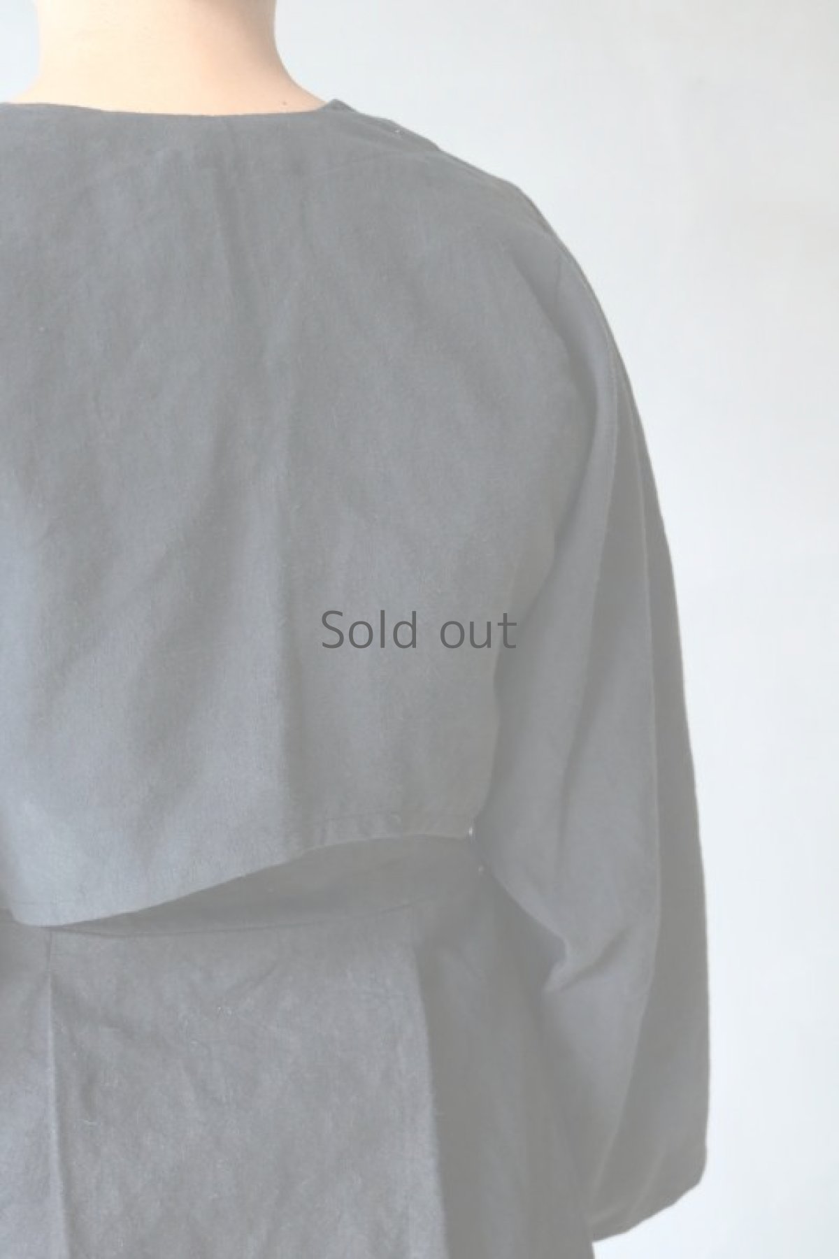 画像14: 【ササキチホ】アンティークリネン×染　短羽織　紐なし（刺繍/黒） (14)