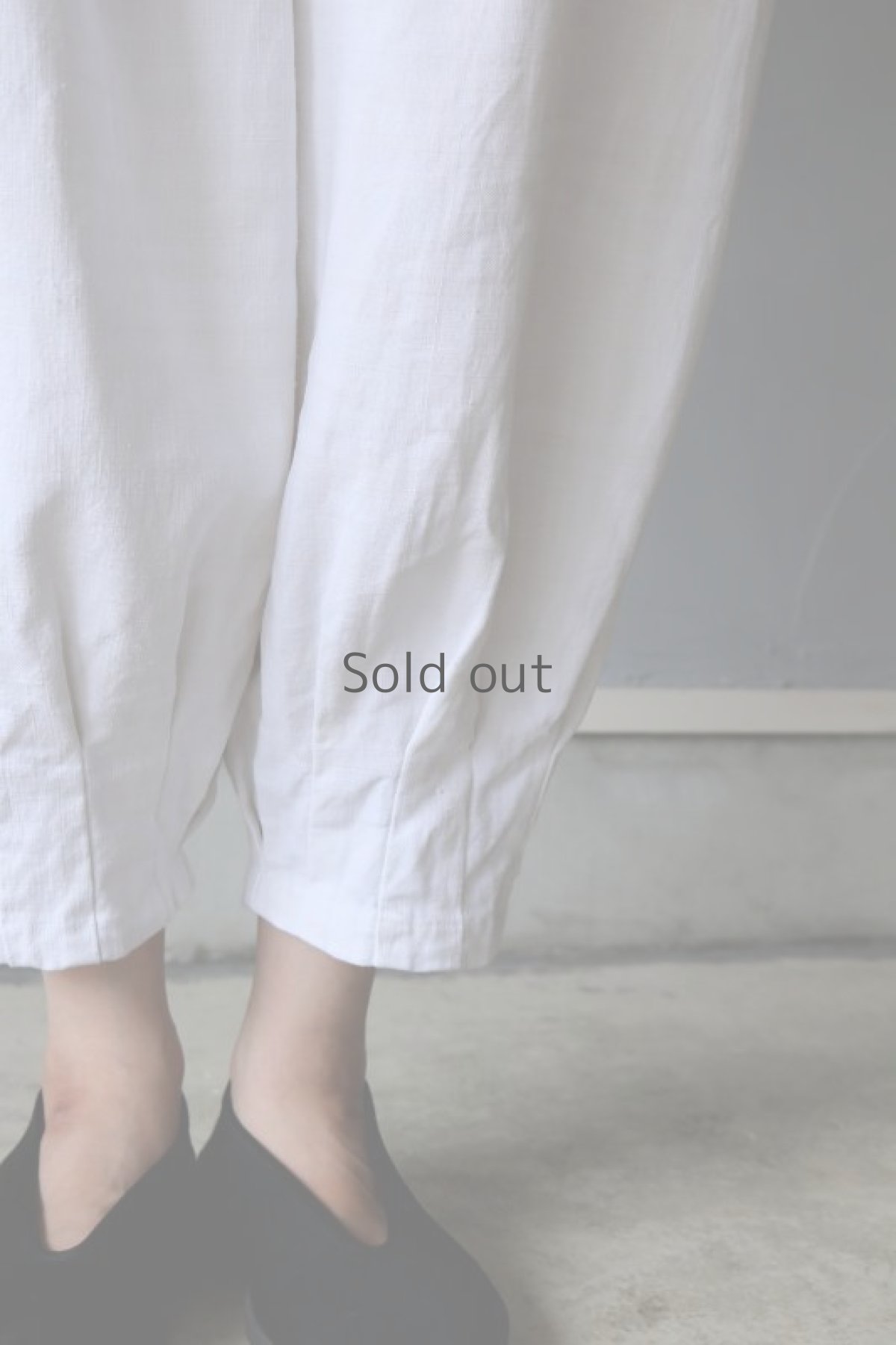 画像3: 【ササキチホ】アンティークリネン　バレルパンツ（白） (3)