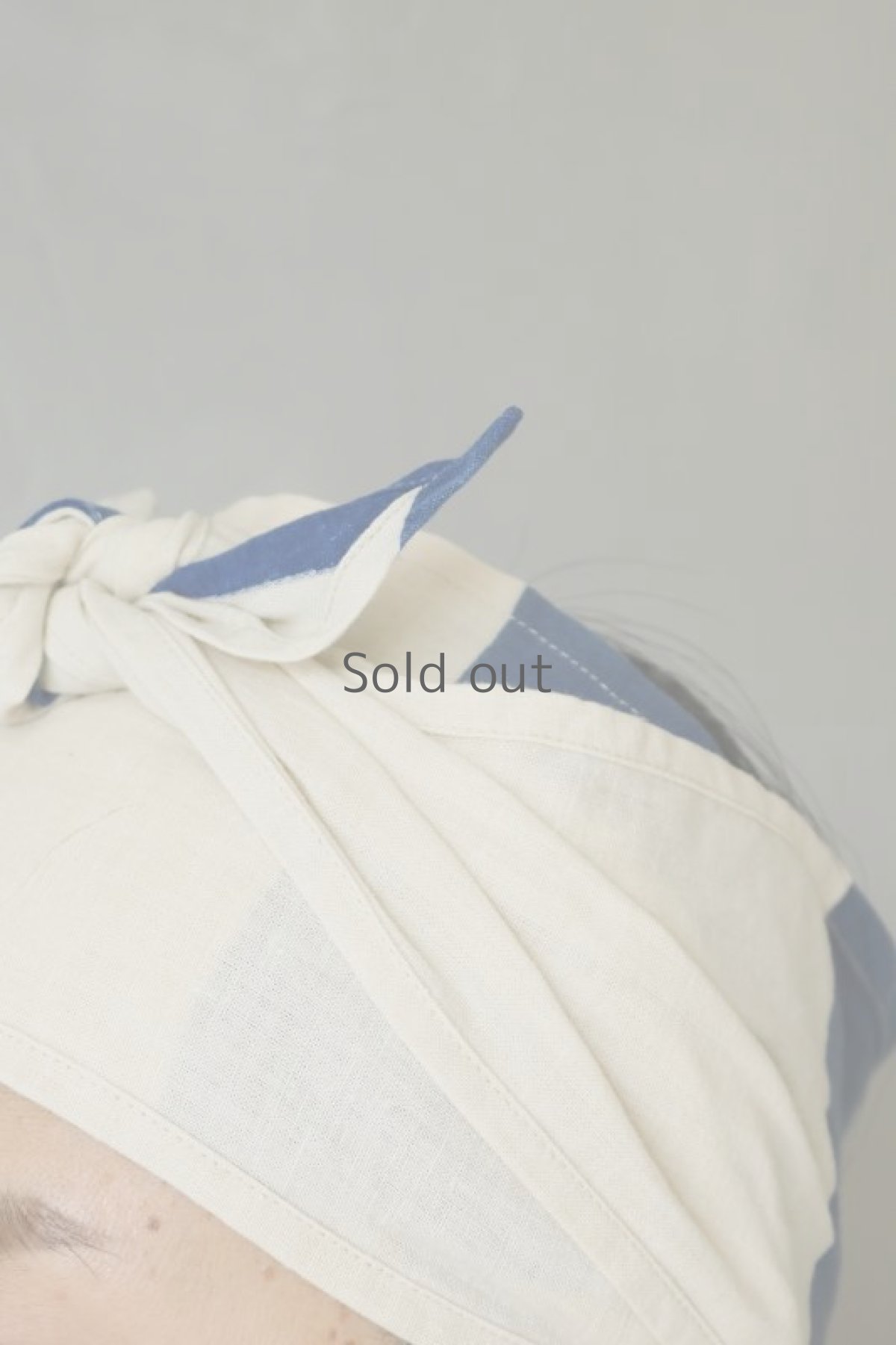 画像5: 【ササキチホ】古布　ターバンヘアバン（青と白の奉納旗B） (5)