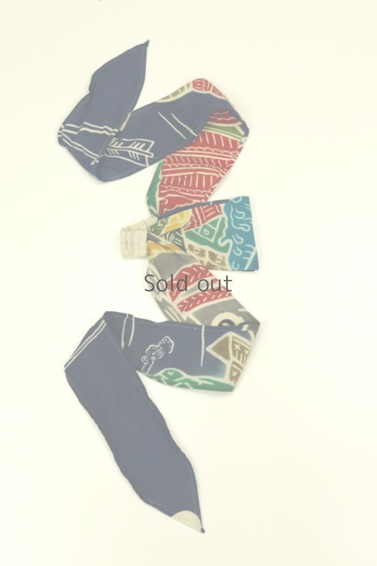 画像2: 【ササキチホ】古布　ターバンヘアバン（カラフルな奉納旗A） (2)