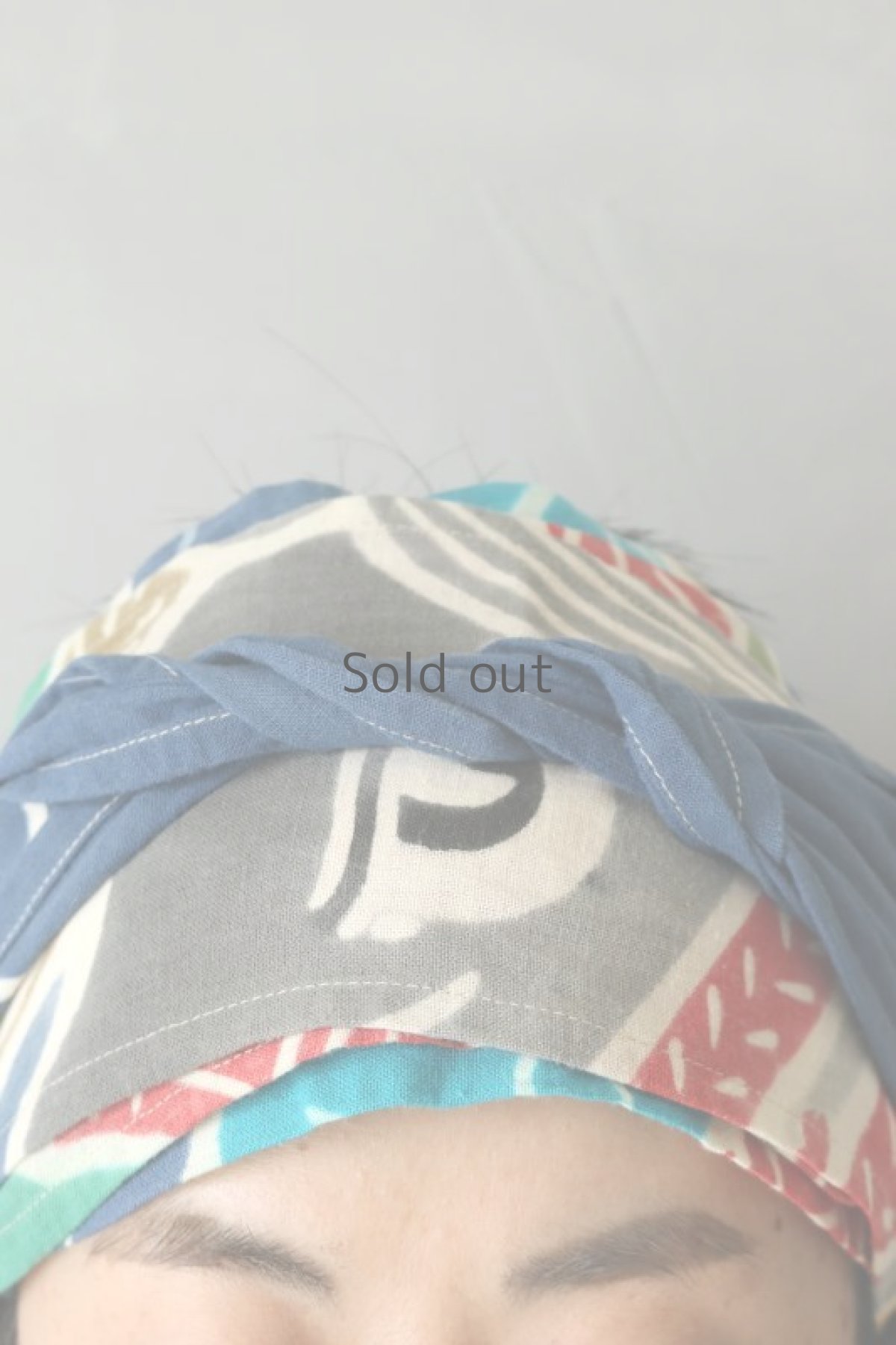 画像4: 【ササキチホ】古布　ターバンヘアバン（カラフルな奉納旗A） (4)