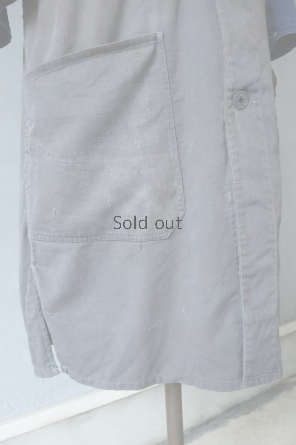 画像7: 【MITSUGU SASAKI】ビンテージリメイク　パッチワーク ダブルワーク　ロングコート（ブルーとグレー） (7)