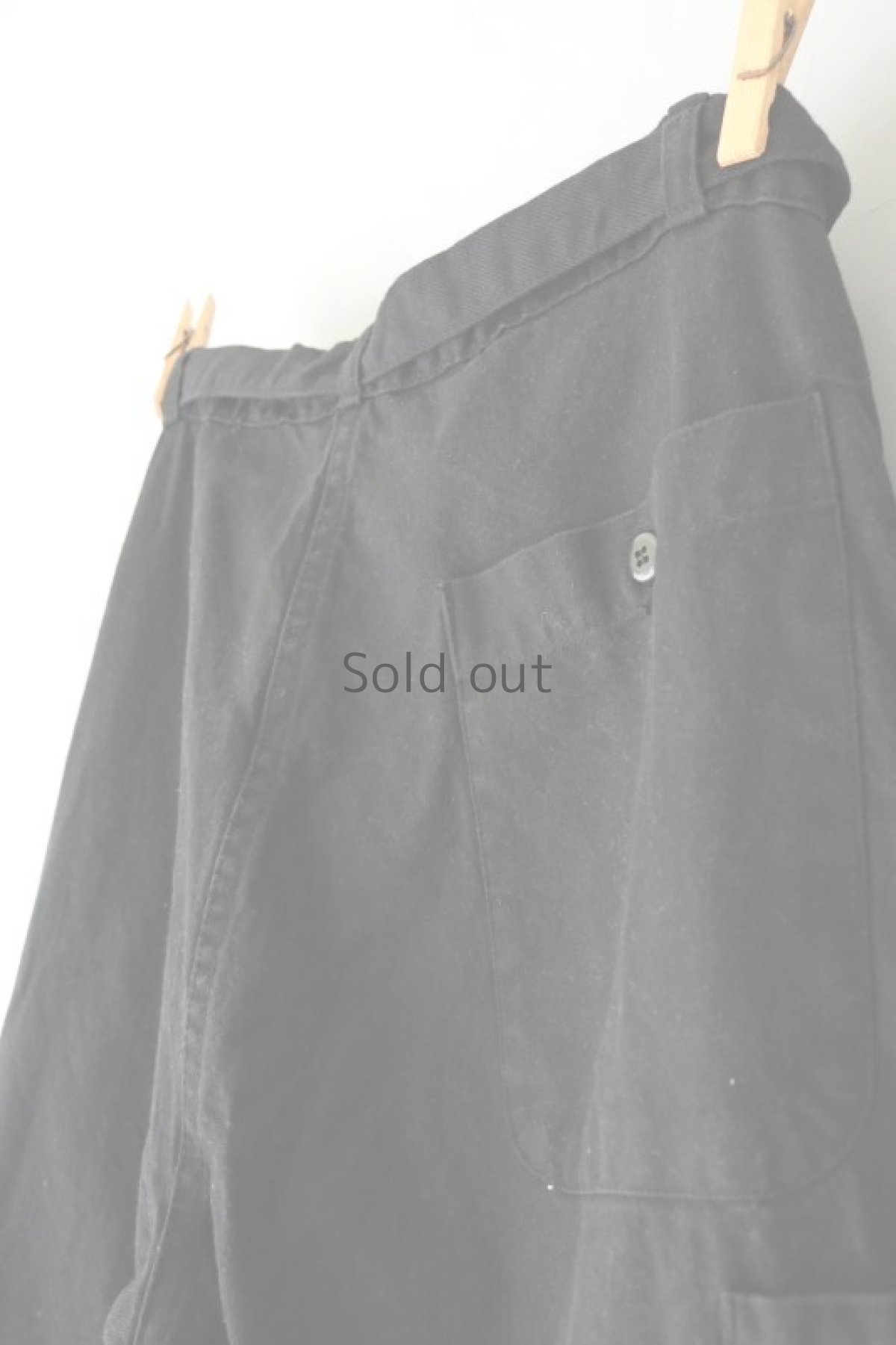 画像12: 【MITSUGU BLACK】ビンテージリメイク　パッチワーク　ブラックワークパンツ（ベルト） (12)