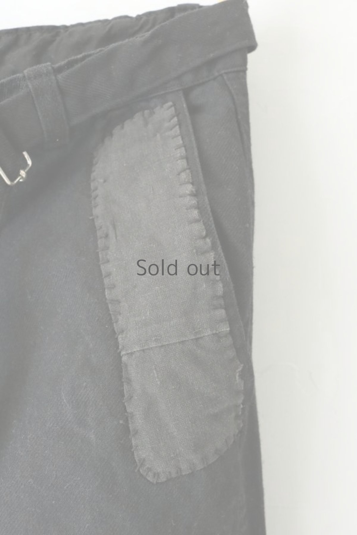 画像7: 【MITSUGU BLACK】ビンテージリメイク　パッチワーク　ブラックワークパンツ（ベルト） (7)