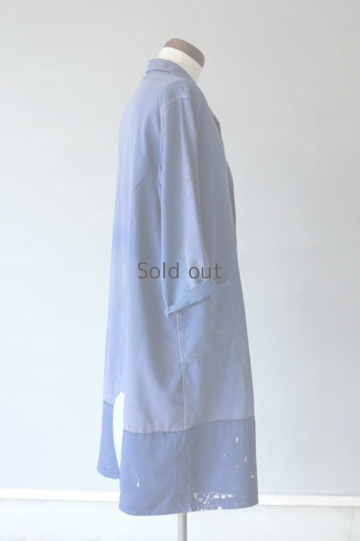 画像15: 【MITSUGU SASAKI】ビンテージリメイク　パッチワーク　ロングワークコート(ハーフスリーブ) (15)