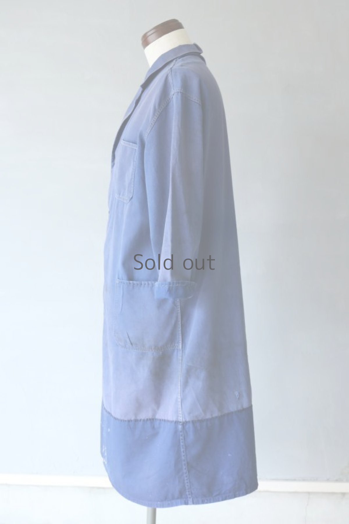 画像8: 【MITSUGU SASAKI】ビンテージリメイク　パッチワーク　ロングワークコート(ハーフスリーブ) (8)