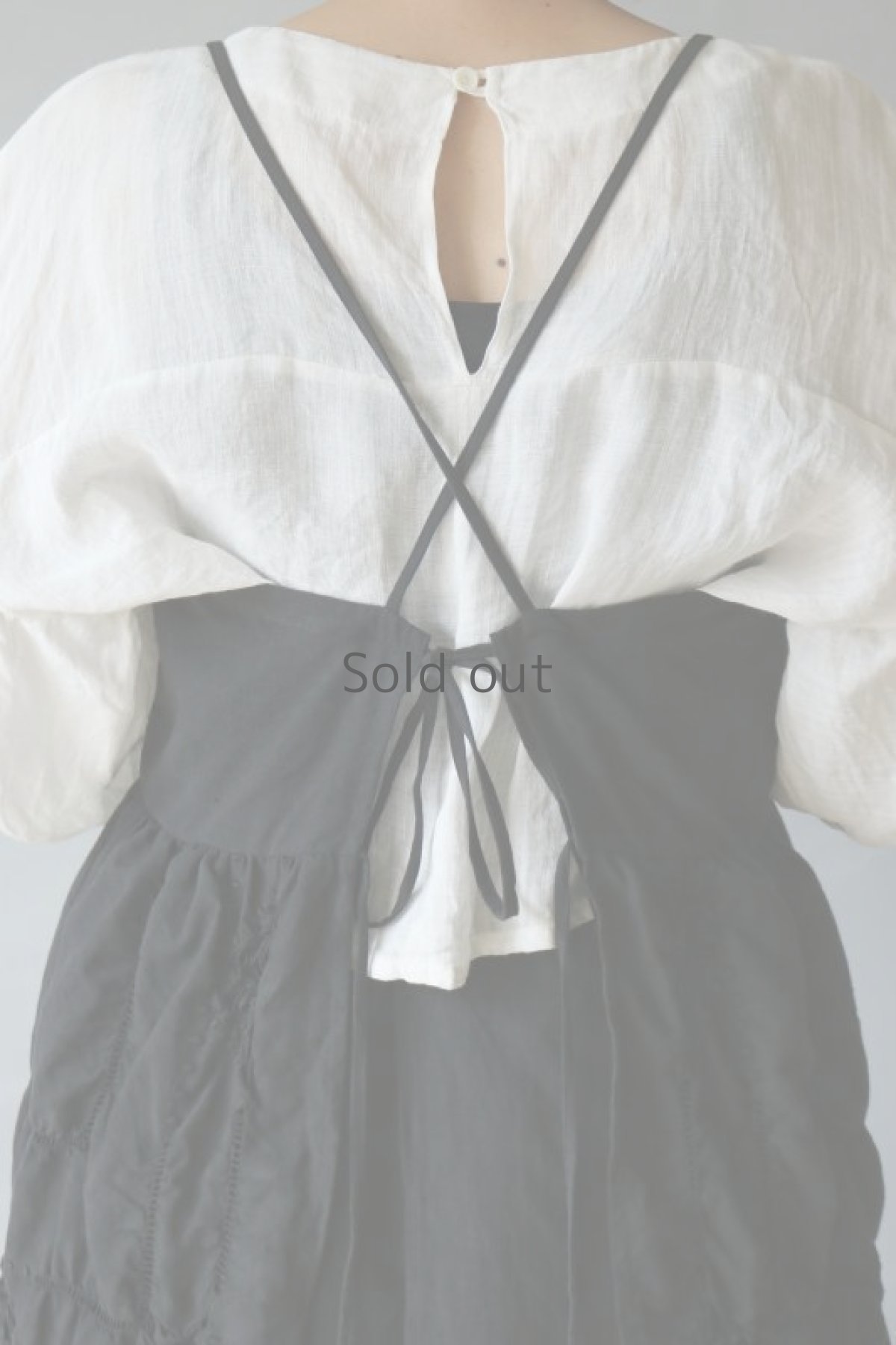 画像9: 【ササキチホ】アンティークリネン×染　背クロス＋リボンキャミソール（黒レース/ロング丈） (9)