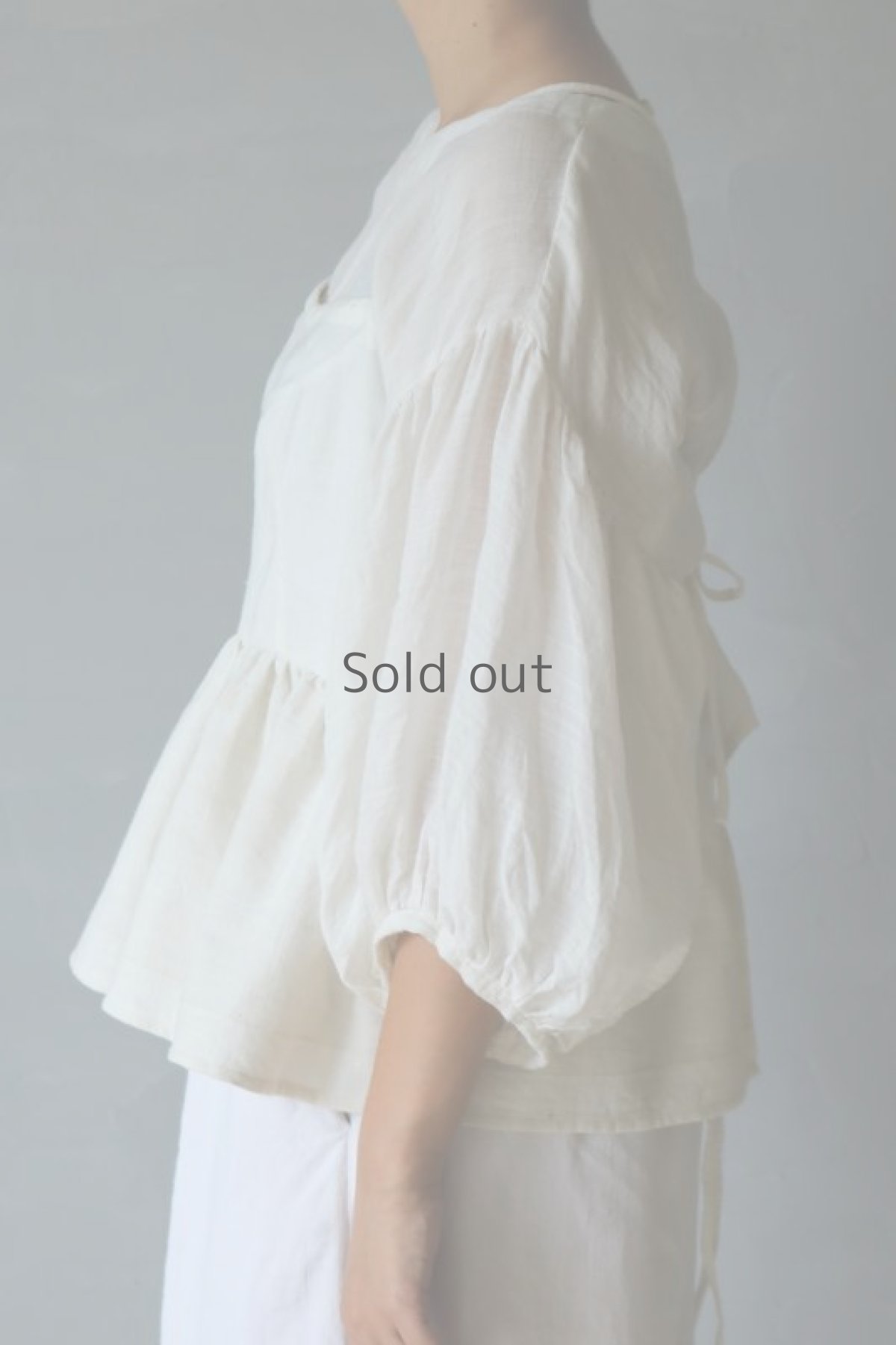 画像6: 【ササキチホ】古布　背クロス＋リボンキャミソール（白/ショート丈） (6)