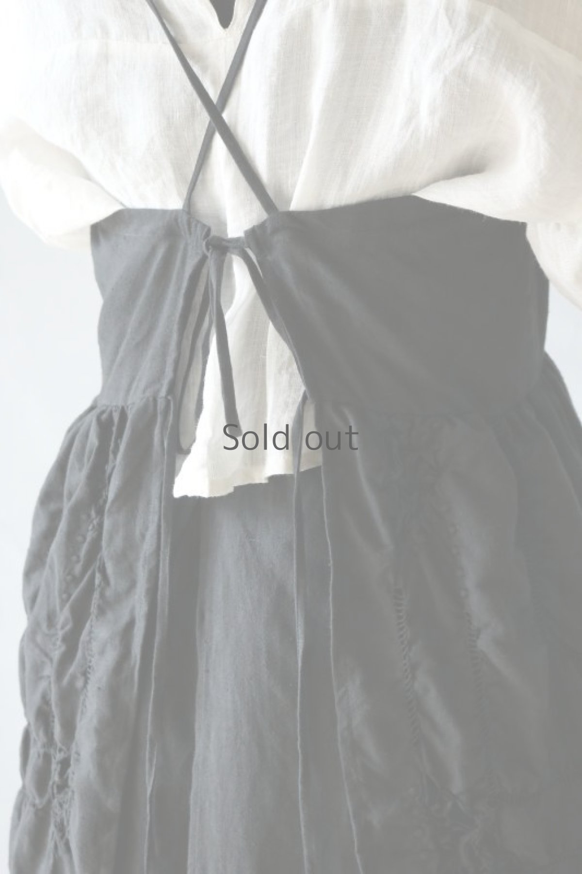 画像10: 【ササキチホ】アンティークリネン×染　背クロス＋リボンキャミソール（黒レース/ロング丈） (10)