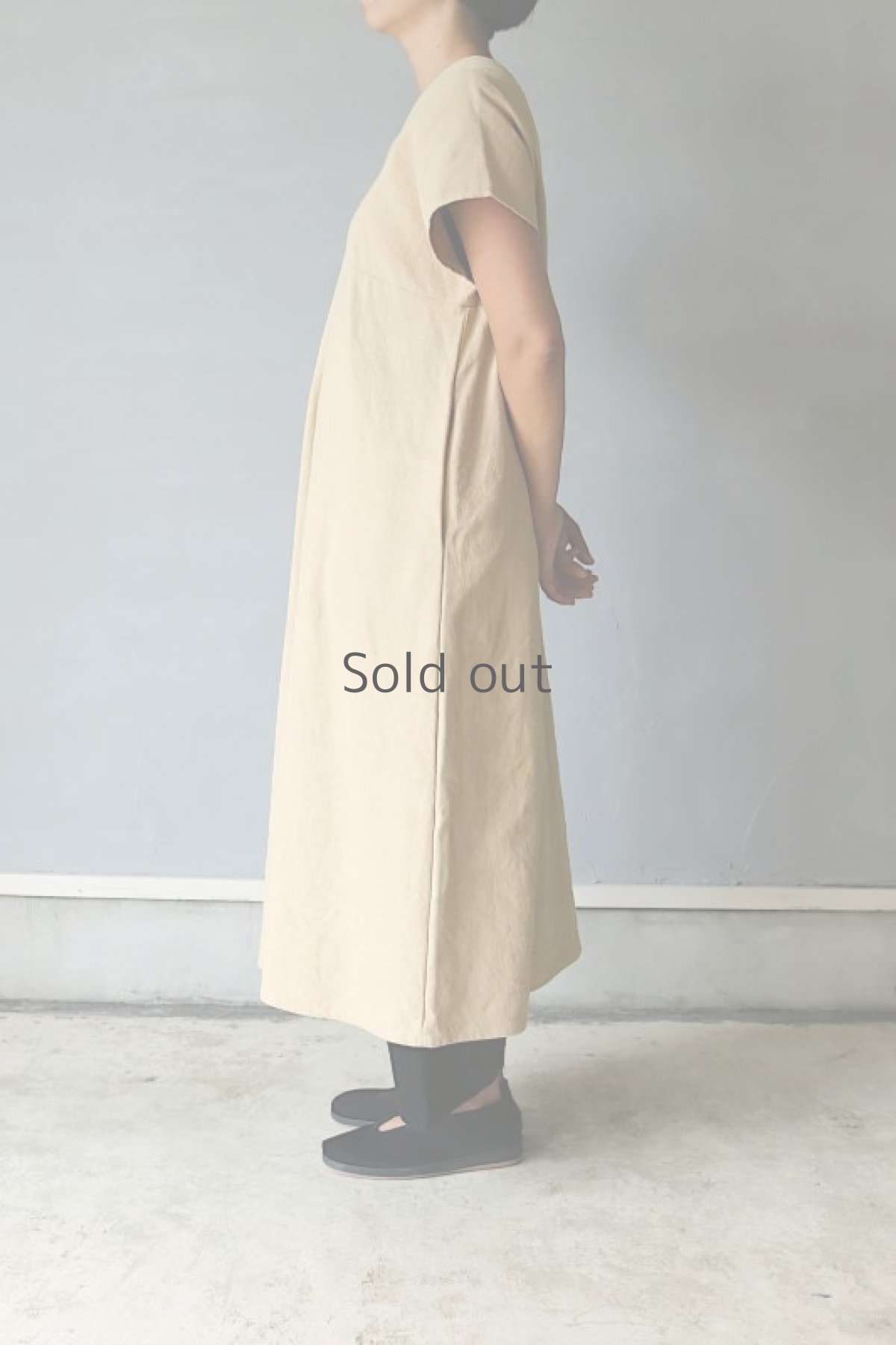 画像7: 【ササキチホ】アンティークリネン×染め　カレンワンピース（ベージュ） (7)