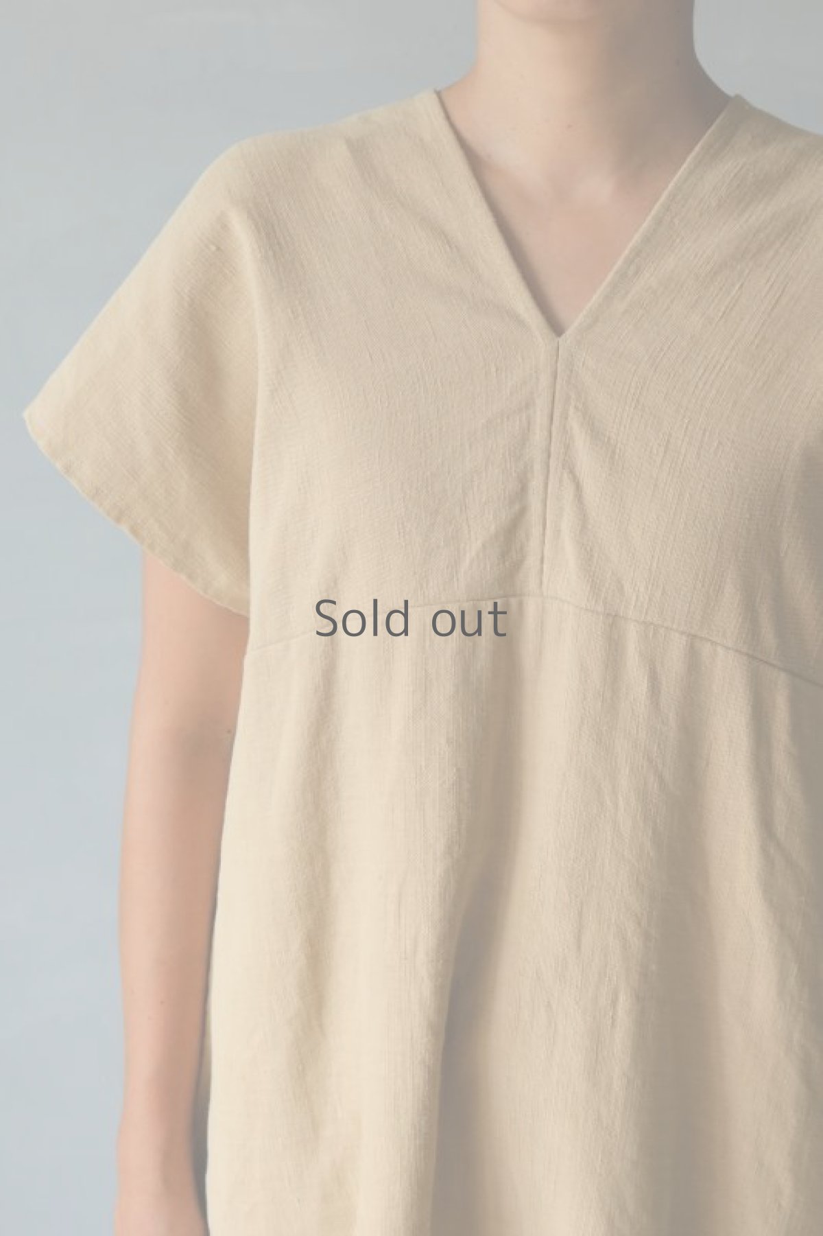 画像4: 【ササキチホ】アンティークリネン×染め　カレンワンピース（ベージュ） (4)