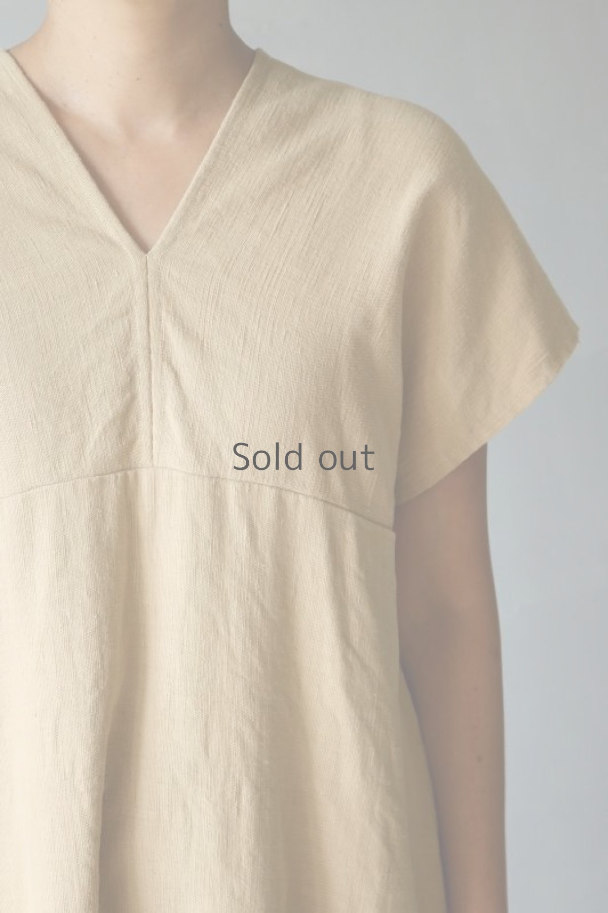 画像5: 【ササキチホ】アンティークリネン×染め　カレンワンピース（ベージュ） (5)