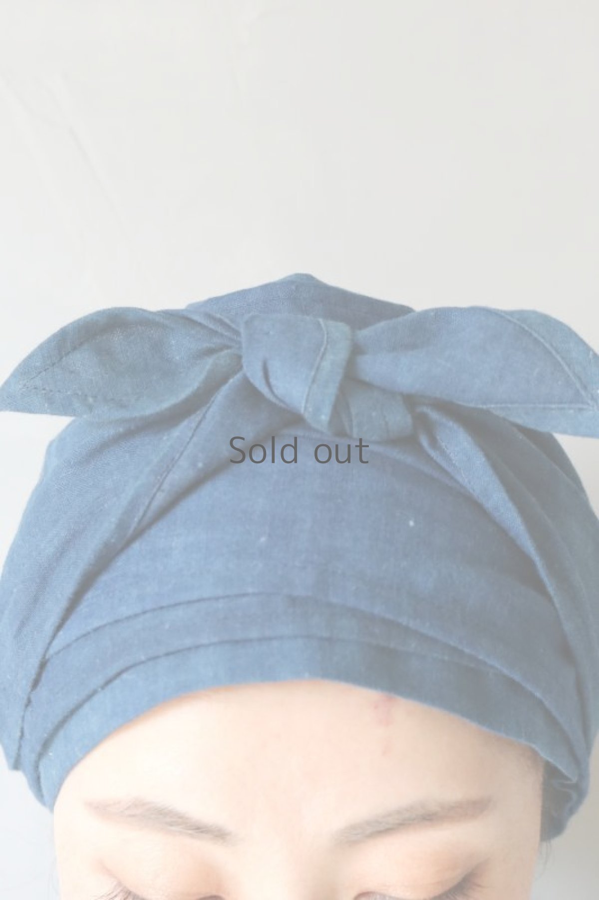 画像2: 【ササキチホ】古布　ターバンヘアバン（藍染） (2)