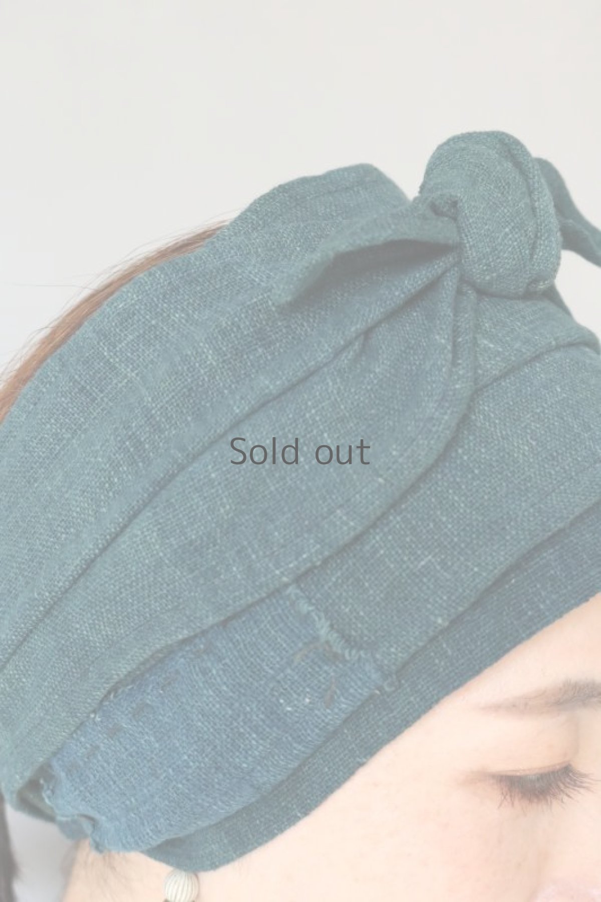 画像3: 【ササキチホ】古布　ターバンヘアバン（ウコン蚊帳パッチあり） (3)