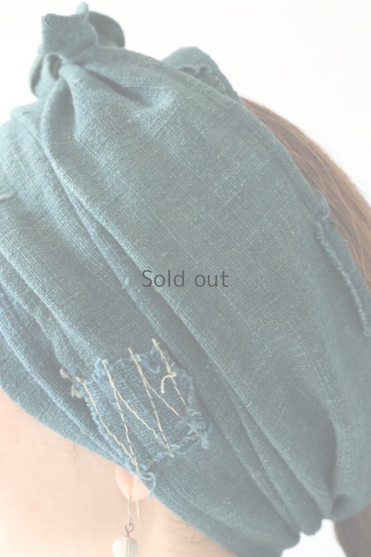 画像4: 【ササキチホ】古布　ターバンヘアバン（ウコン蚊帳パッチあり） (4)