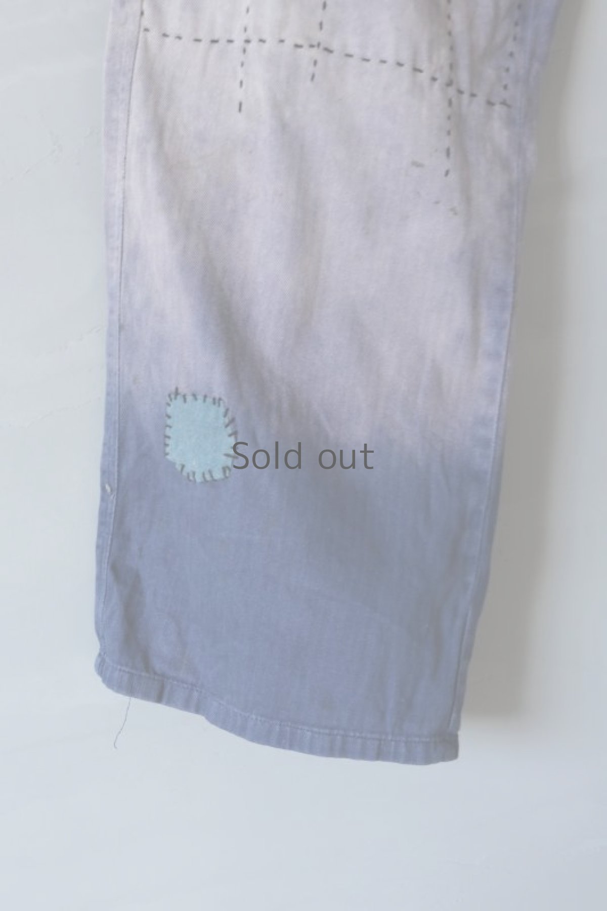 画像10: 【MITSUGU SASAKI】ビンテージ×リメイク　激しい色落ちとパッチワーク　ワークパンツ（ベルト付き） (10)