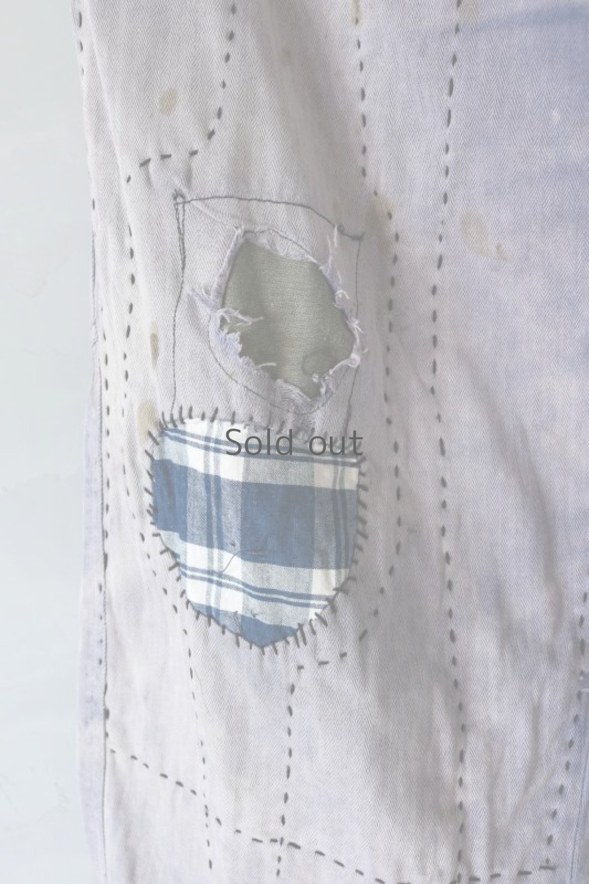 画像5: 【MITSUGU SASAKI】ビンテージ×リメイク　激しい色落ちとパッチワーク　ワークパンツ（ベルト付き） (5)