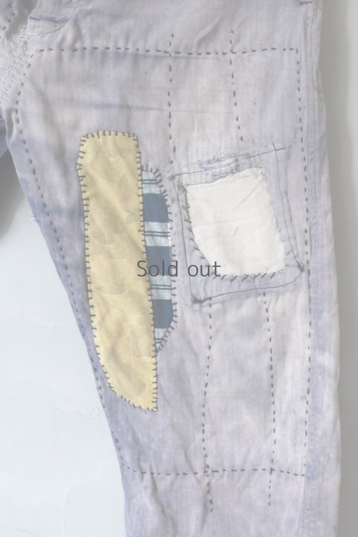 画像7: 【MITSUGU SASAKI】ビンテージ×リメイク　激しい色落ちとパッチワーク　ワークパンツ（ベルト付き） (7)