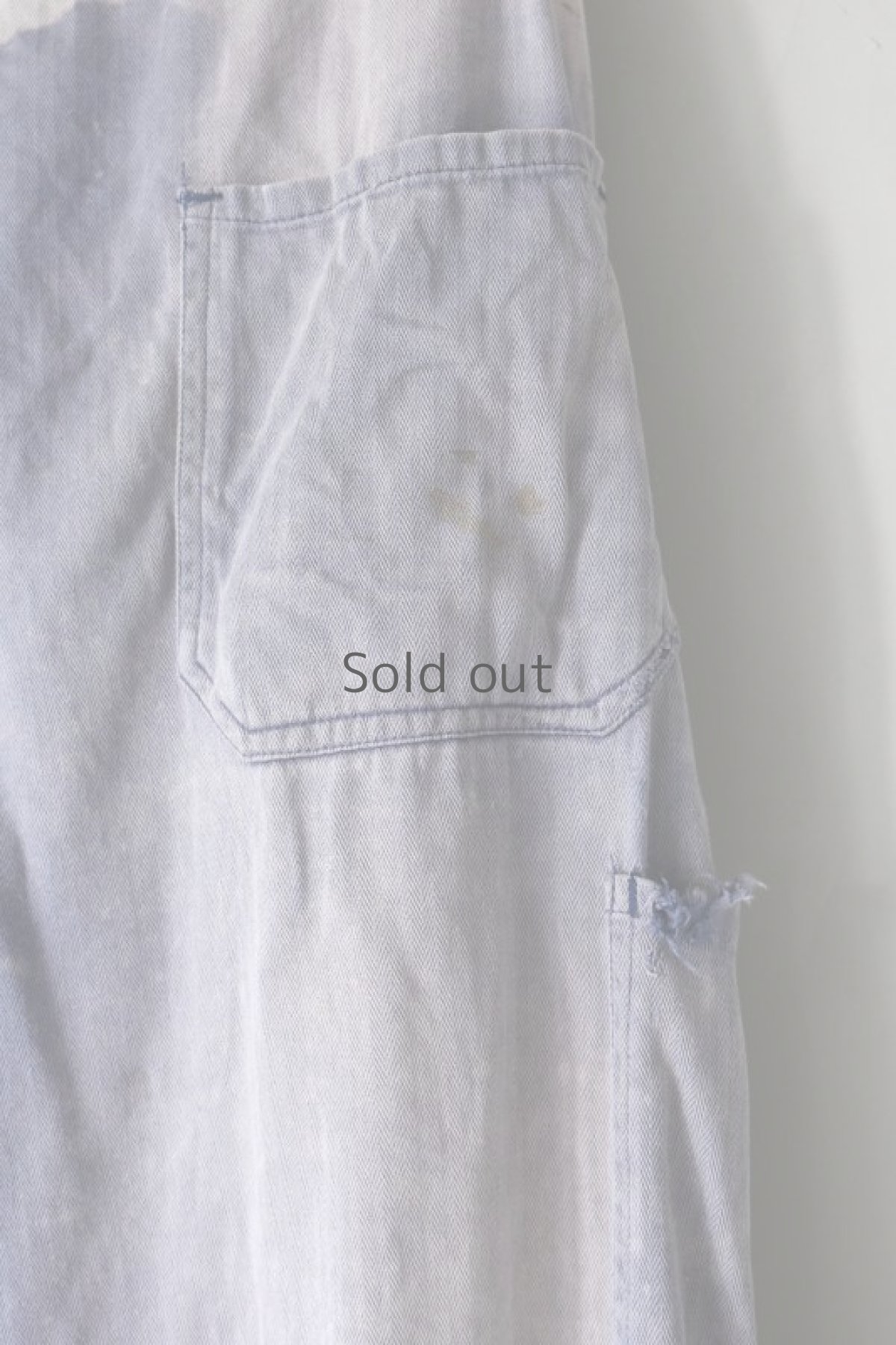 画像14: 【MITSUGU SASAKI】ビンテージ×リメイク　激しい色落ちとパッチワーク　ワークパンツ（ベルト付き） (14)