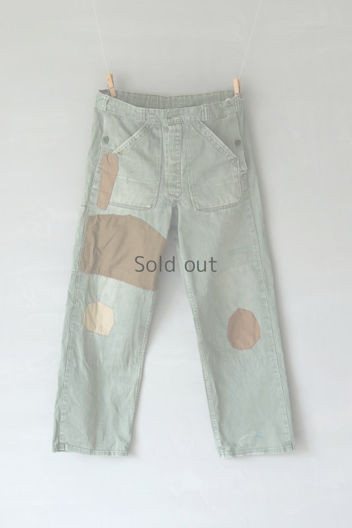 画像2: 【MITSUGU SASAKI】ビンテージ×リメイク　パッチワーク スイスワークパンツ (2)