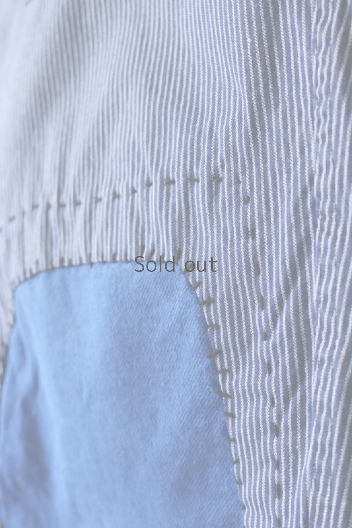 画像10: 【MITSUGU SASAKI】ビンテージ×リメイク　パッチワーク スイス　ストライプパンツ（酪農家） (10)