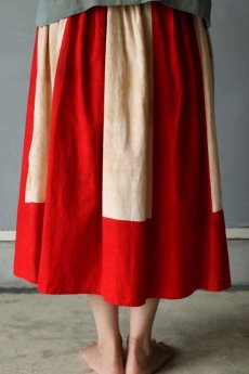 画像10: 【ササキチホ】古布木綿　 紅白スカート  (10)