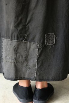 画像11: 【ササキチホ】古布木綿　 つぎはぎ　タック巻きスカート (11)