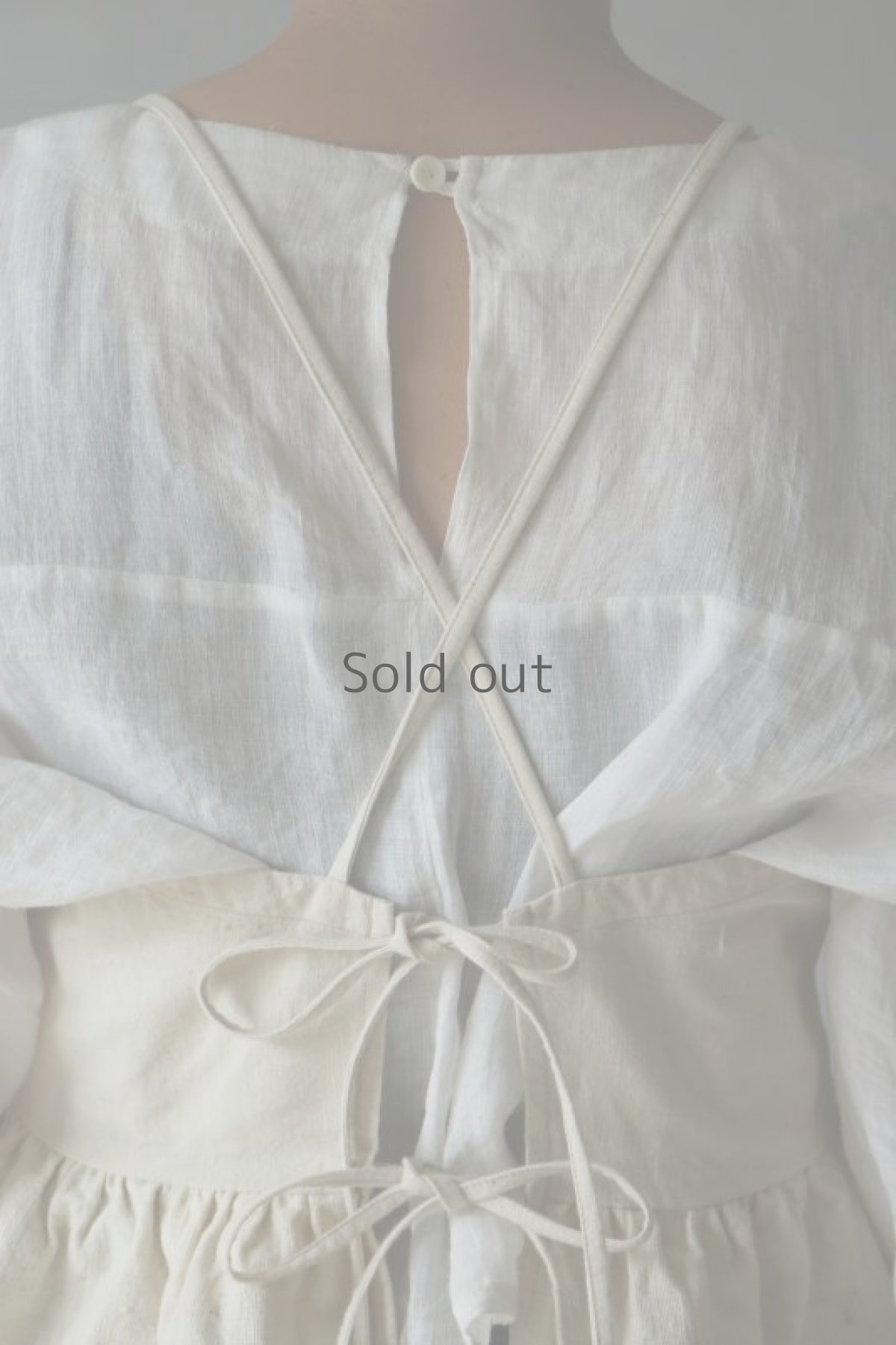 画像11: 【ササキチホ】古布　背クロス＋リボンキャミソール（生成り色/ショート丈） (11)