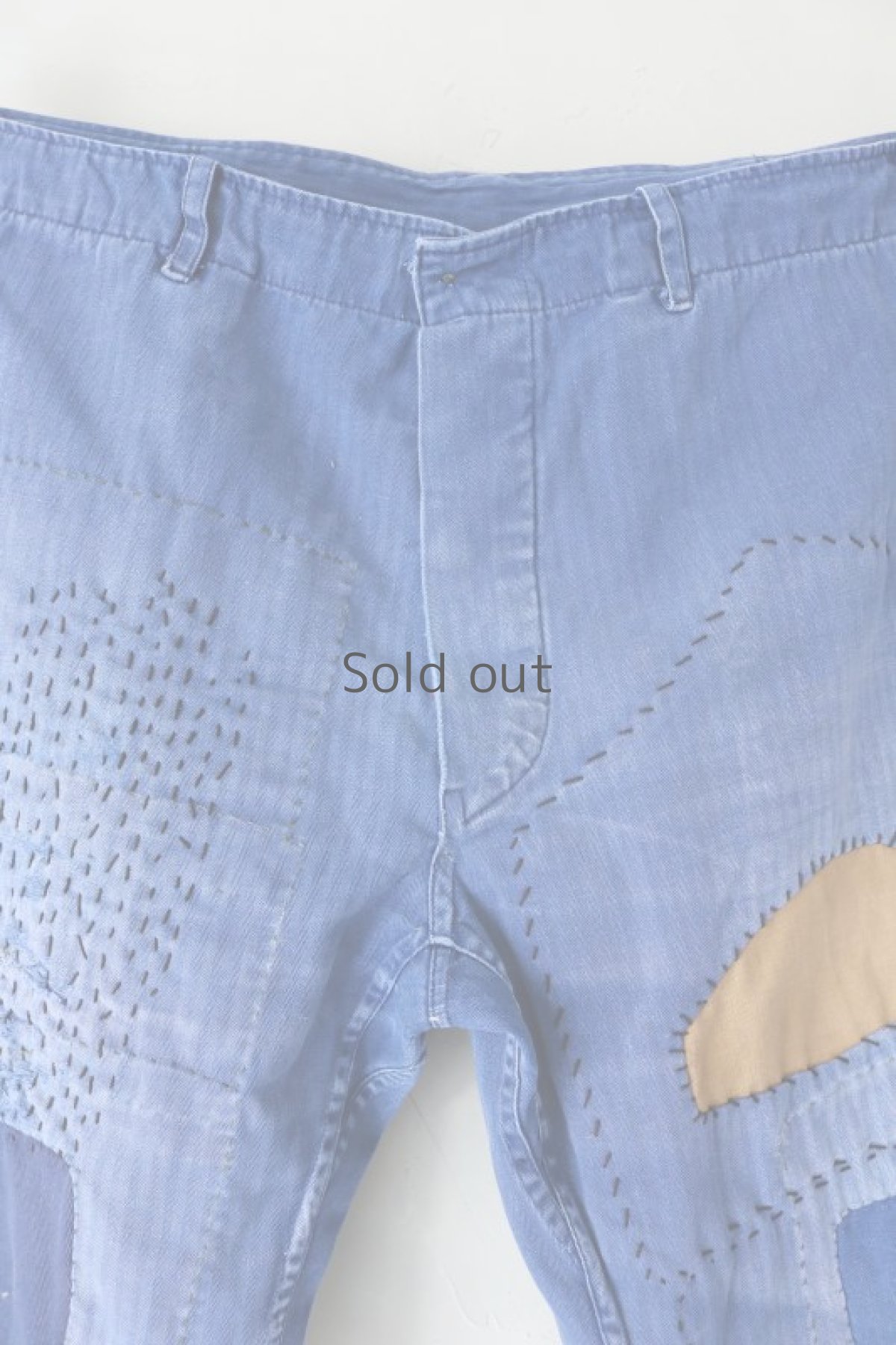 画像8: 【MITSUGU SASAKI】ビンテージ×リメイク　パッチワーク　ワークパンツ（ベルト付き） (8)