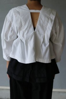 画像9: 【ササキチホ】アンティークリネン　肩衣（七分袖/白） (9)