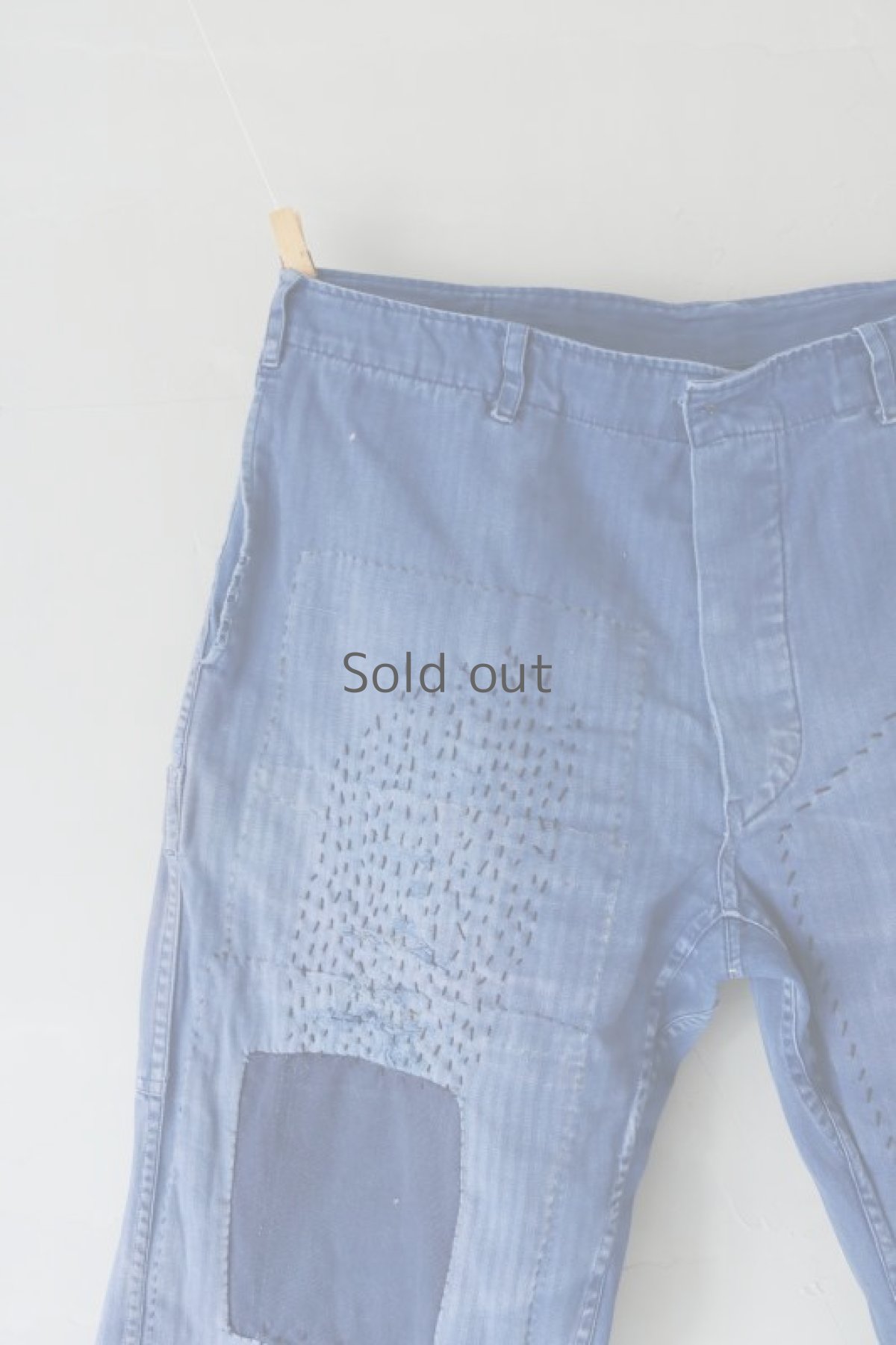 画像3: 【MITSUGU SASAKI】ビンテージ×リメイク　パッチワーク　ワークパンツ（ベルト付き） (3)