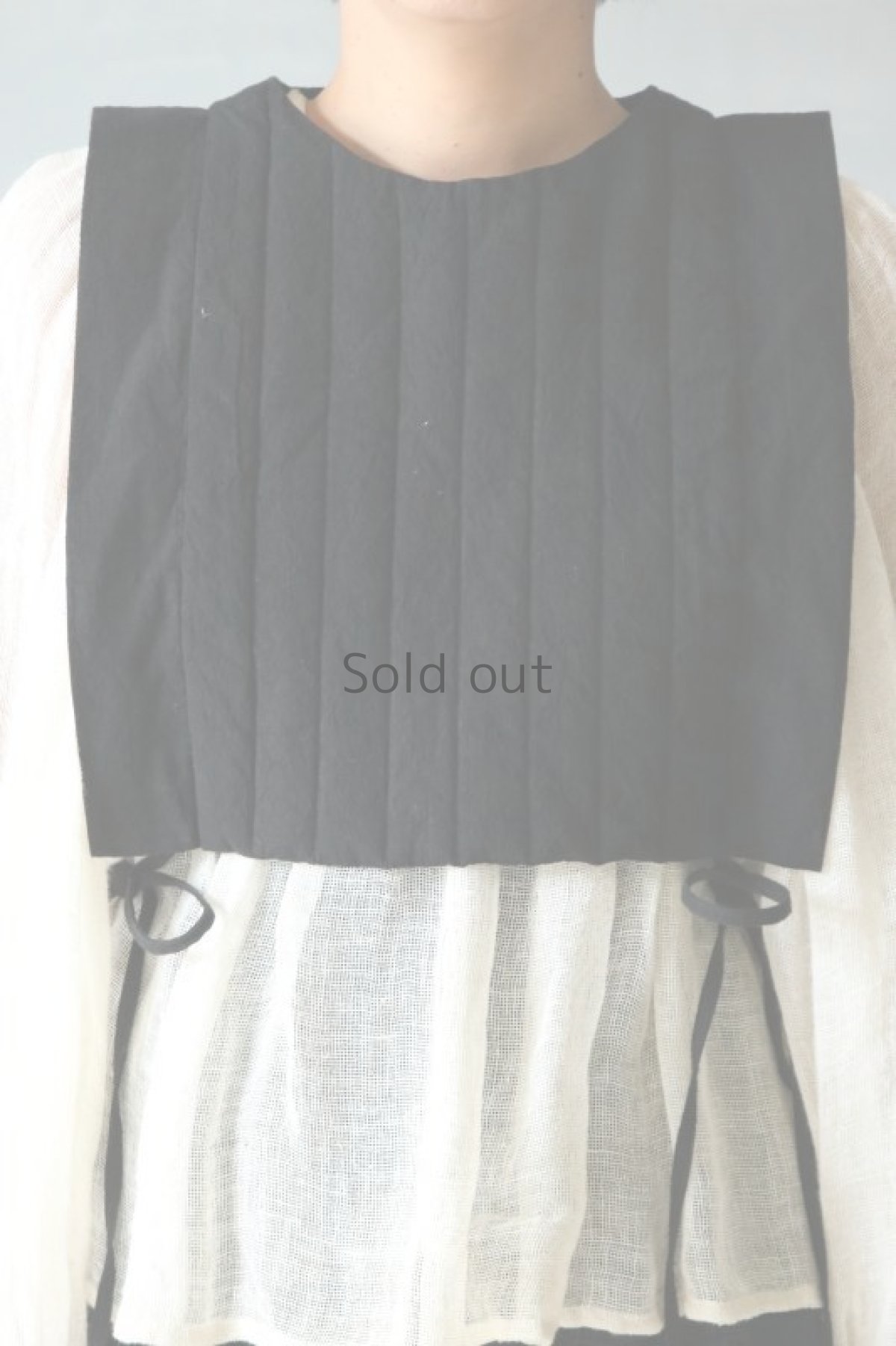 画像4: 【ササキチホ】アンティークリネン×染　四角衣(黒) (4)