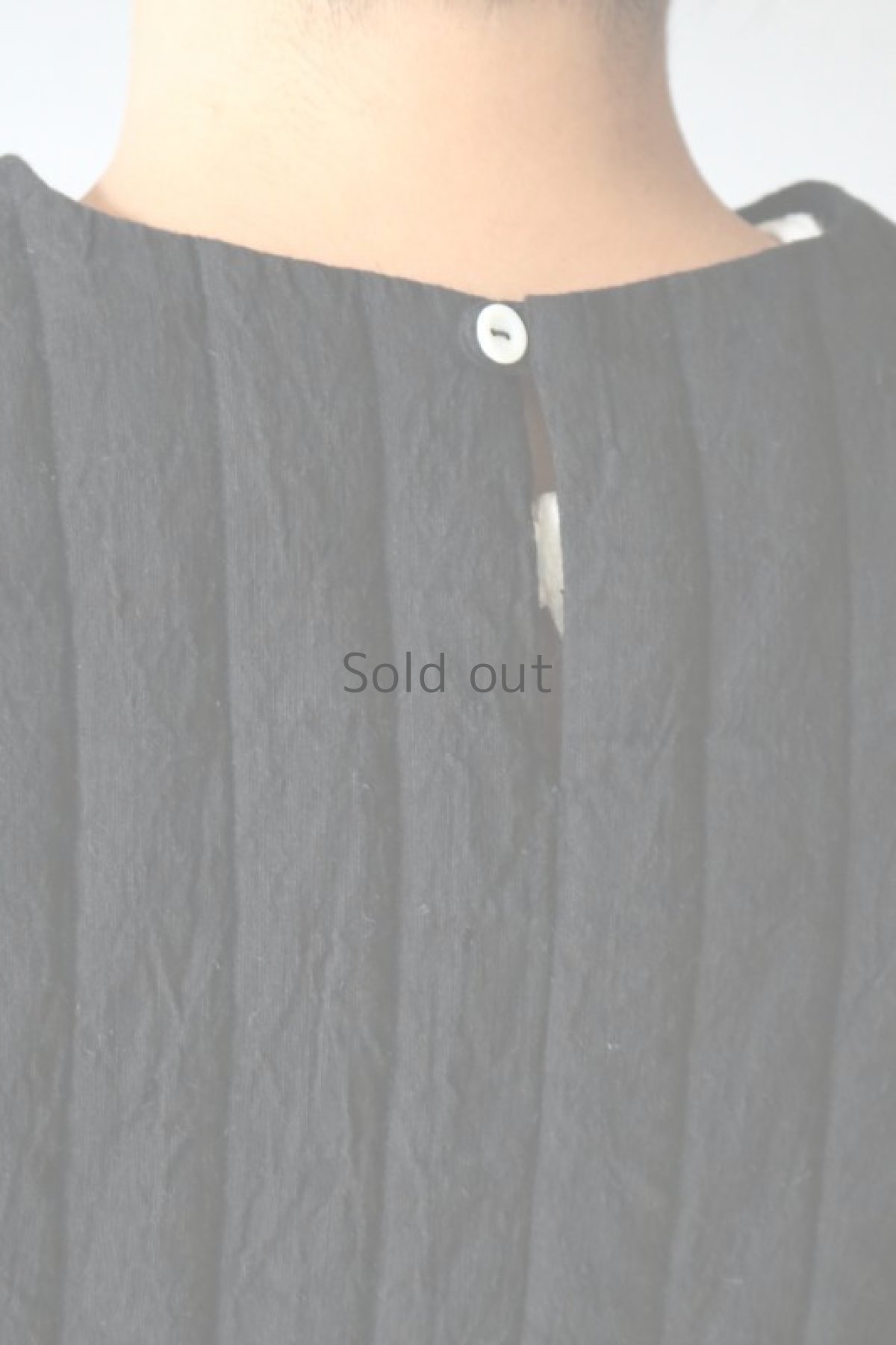 画像10: 【ササキチホ】アンティークリネン×染　四角衣(黒) (10)