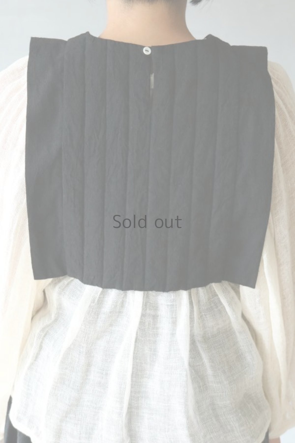 画像9: 【ササキチホ】アンティークリネン×染　四角衣(黒) (9)