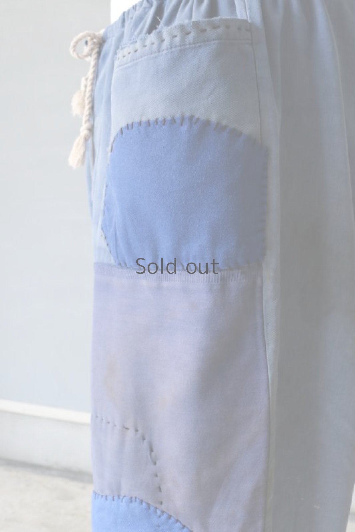 画像19: 【MITSUGU SASAKI】ビンテージ×リメイク　パッチワーク　ワイドワークパンツ（紐付き） (19)