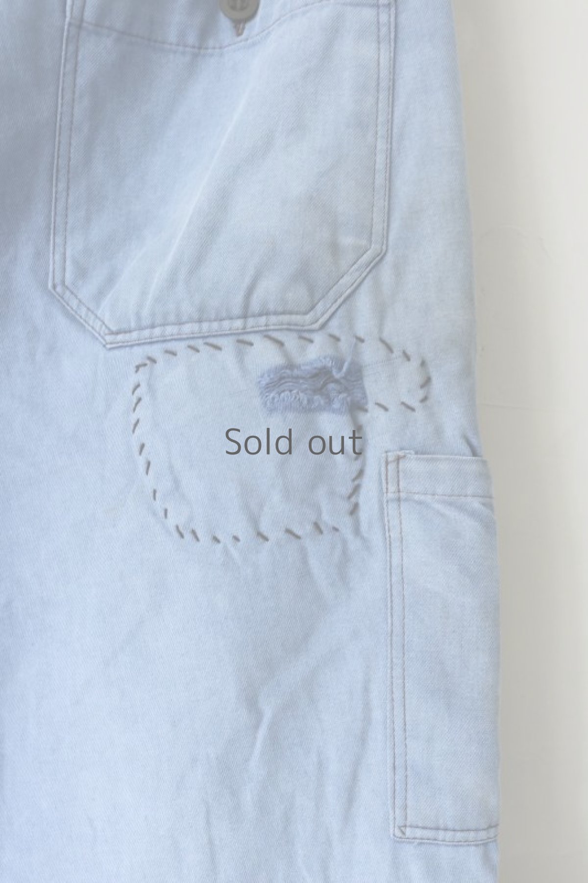 画像12: 【MITSUGU SASAKI】ビンテージ×リメイク　パッチワーク　ワイドワークパンツ（紐付き） (12)