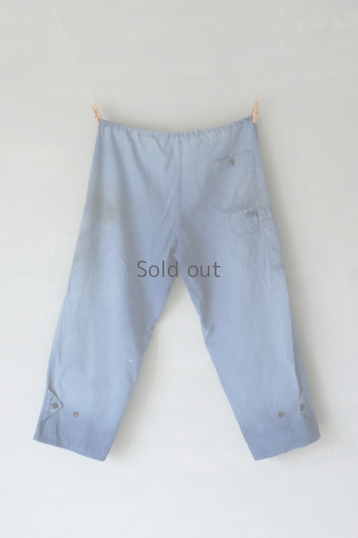 画像9: 【MITSUGU SASAKI】ビンテージ×リメイク　パッチワーク　ワイドワークパンツ（紐付き） (9)