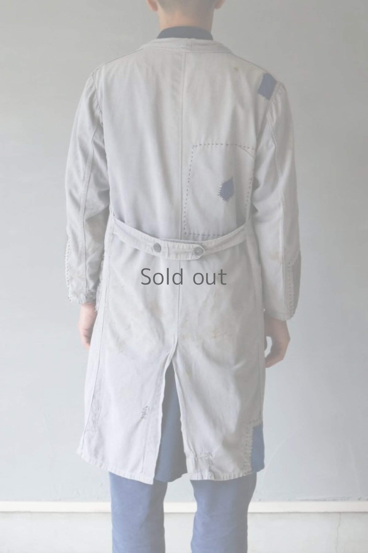 画像20: 【MITSUGU SASAKI】ビンテージリメイク　パッチワークリペア　グレーワークコート (20)