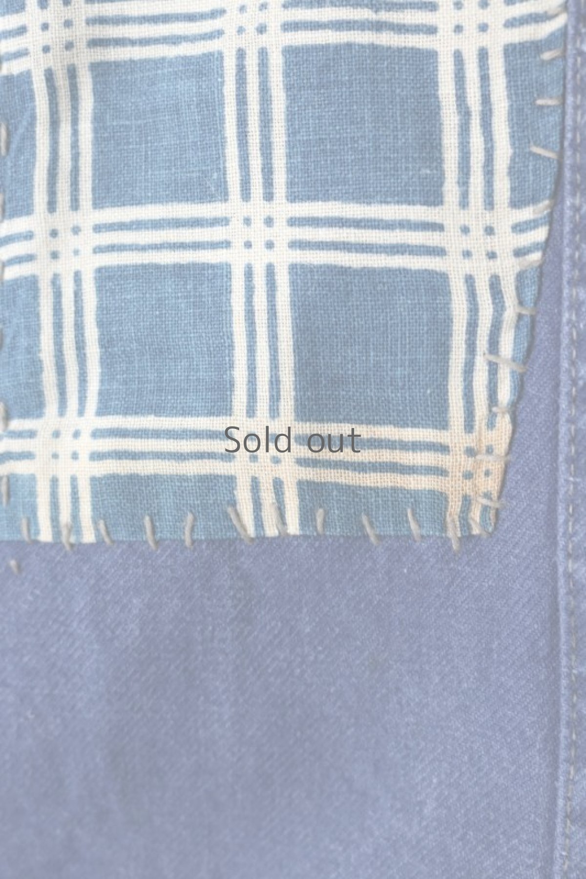 画像9: 【MITSUGU SASAKI】ビンテージ×リメイク　パッチワーク　インディゴチェック　ワークパンツ（紐付き） (9)